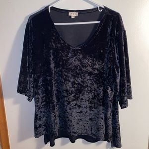 POL Black Oversized Velvet Tee, M